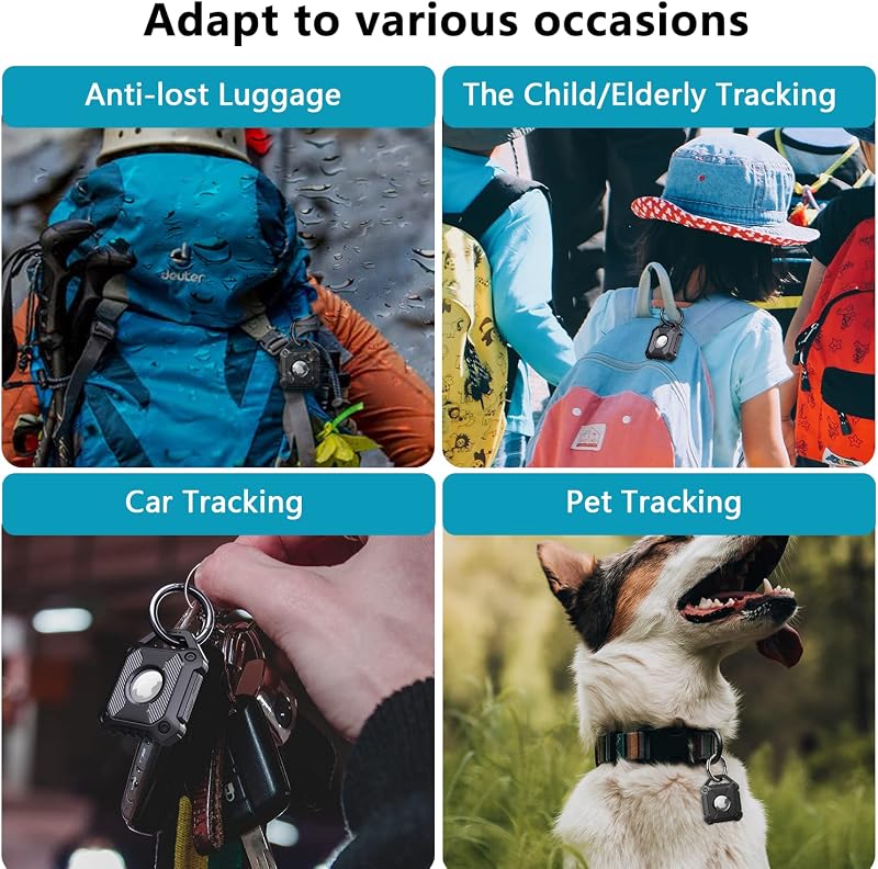 Coque Compatible avec Apple AirTags - Porte-clés Air Tag - Coque de Protection Airtag - Porte-clés en TPU pour Bagages, Chien, Chat, Animal Domestique