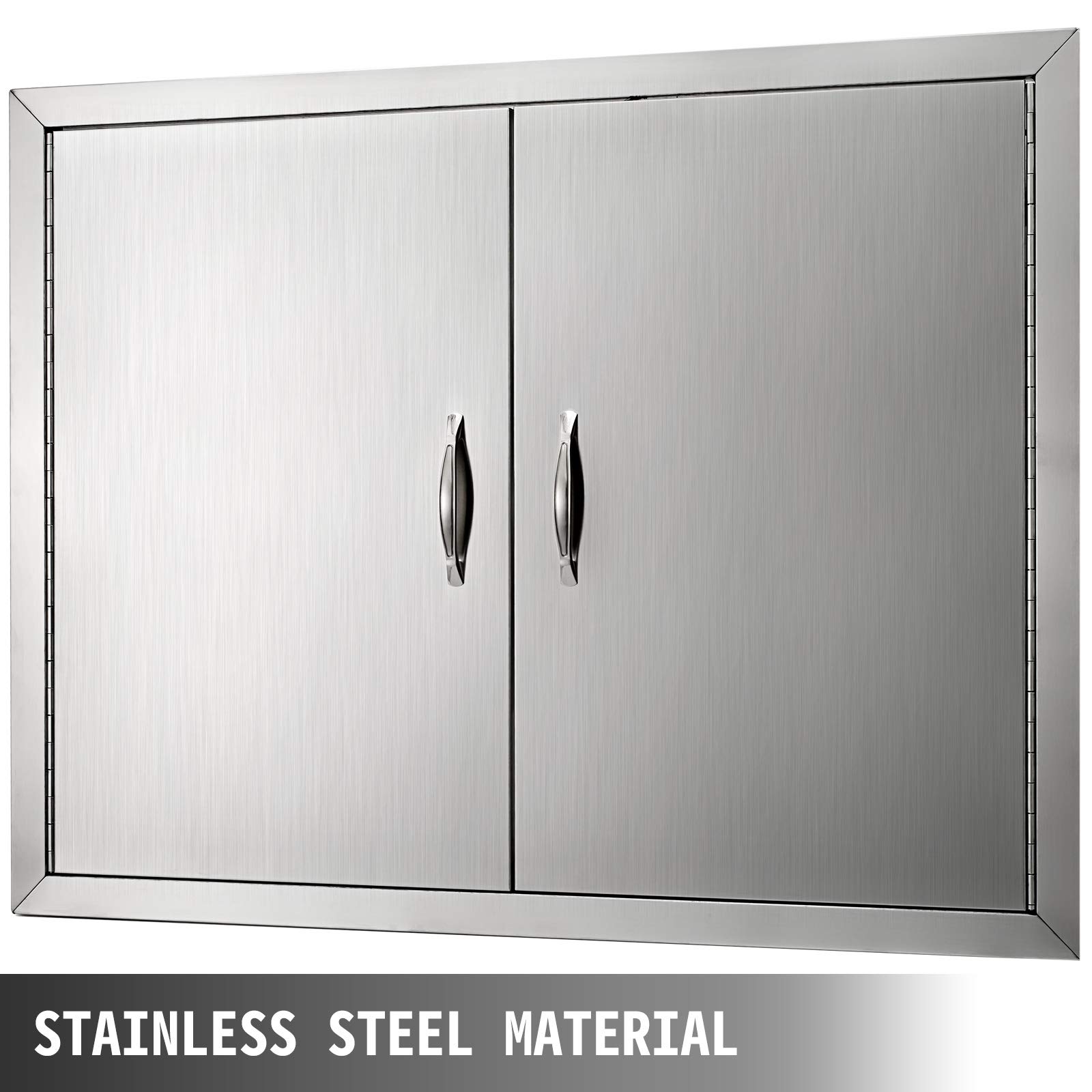 Mophorn Outdoor Kitchen Access 26"x 24" Wall Construction Stainless Steel Flush Mount for BBQ Island, 26inch x 24inch, Double Door