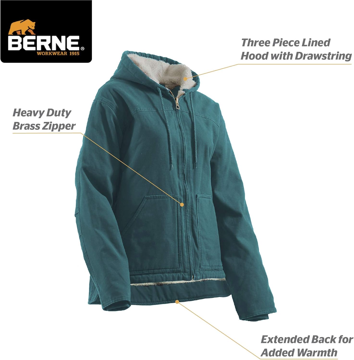 Berne Women's Washed Hooded Coat: Clothing