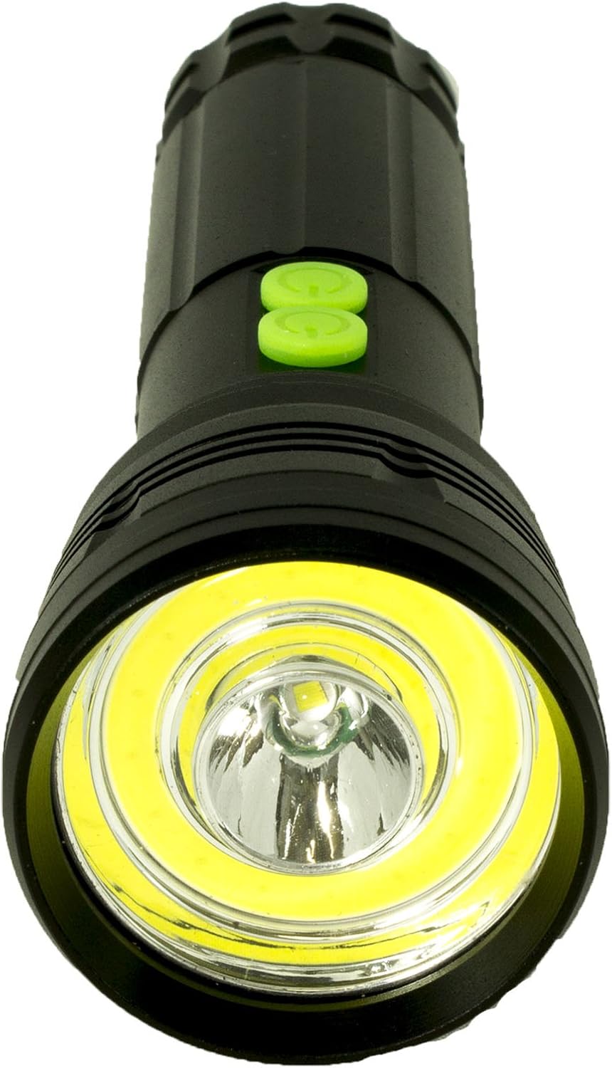 Aluminum Flashlight w/Dual Buttons; 400 Combined Lumens