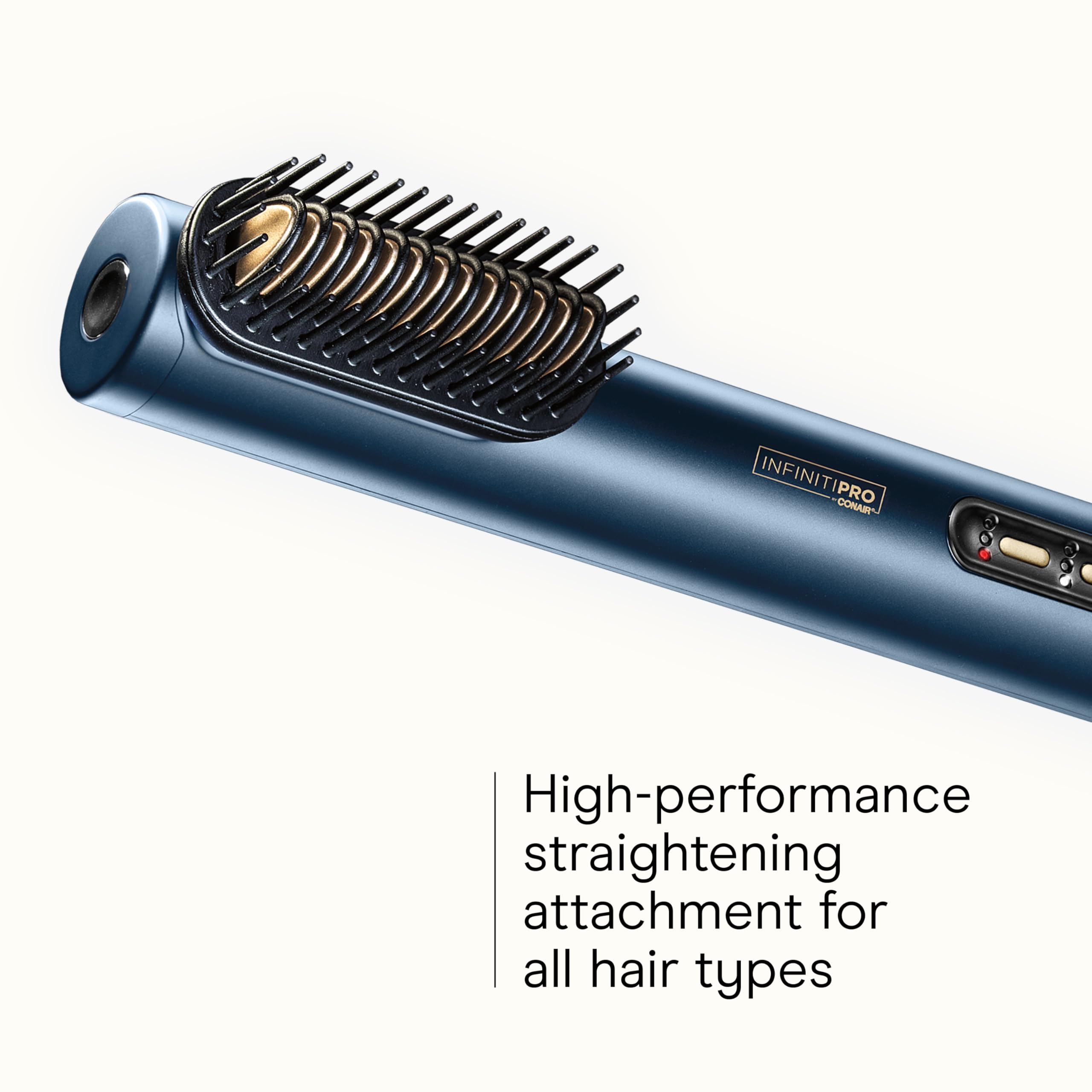 Infiniti PRO by CONAIR DigitalAIRE Hair Dryer Drying Wand, Straightener and Styler, Ionic All-in-One Digital Motor Blow Dryer, Includes 4 High-Performance Attachments, Dark Blue