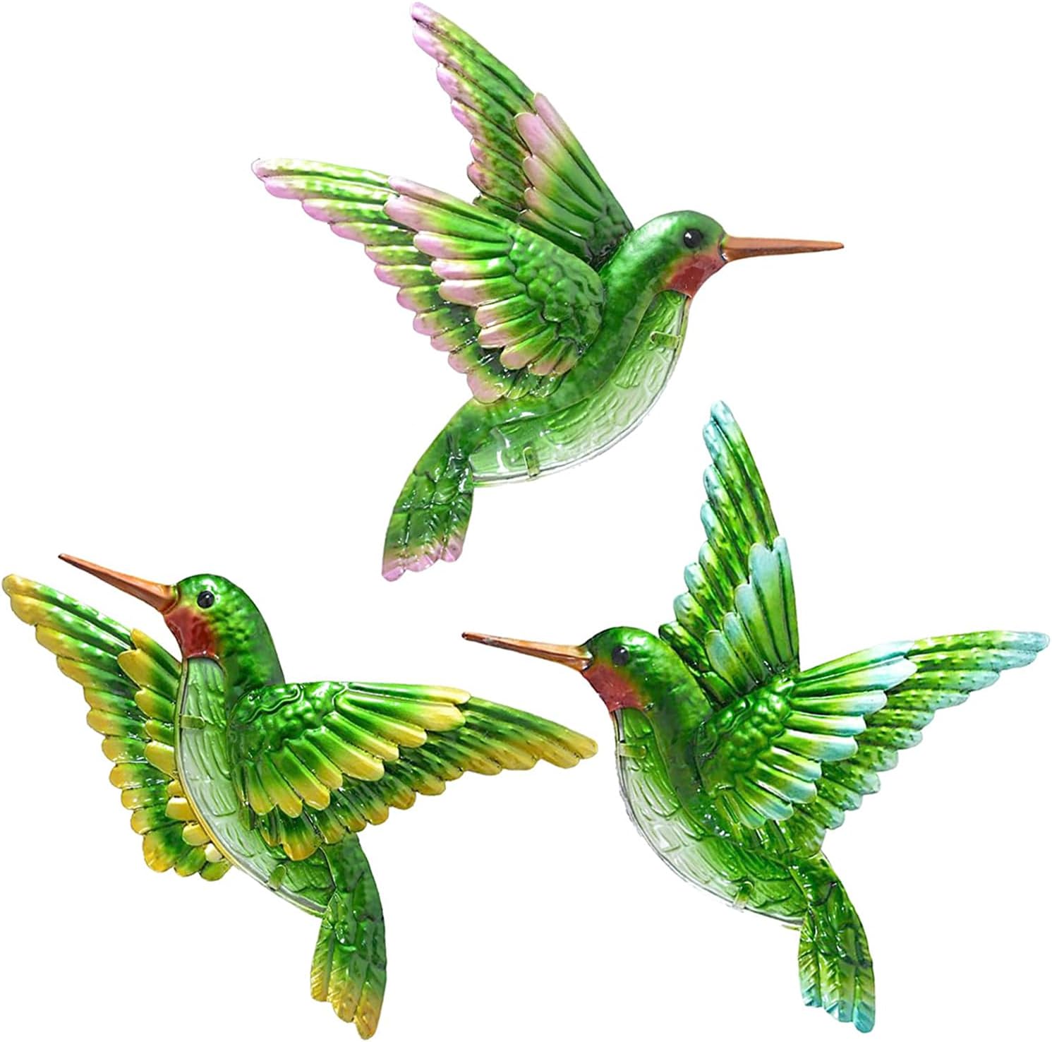 Plaques & Wall Art - Voumsil Metal Hummingbird Wall Art Outdoor Hummingbird Decor Metal Fence Decorative Hummingbird Wall Hanging Decor Hand-made for Bird Bedroom Garden Patio Porch Fence 10 Inch