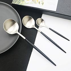 JASHII 18/10 Black Handle Flatware Silver