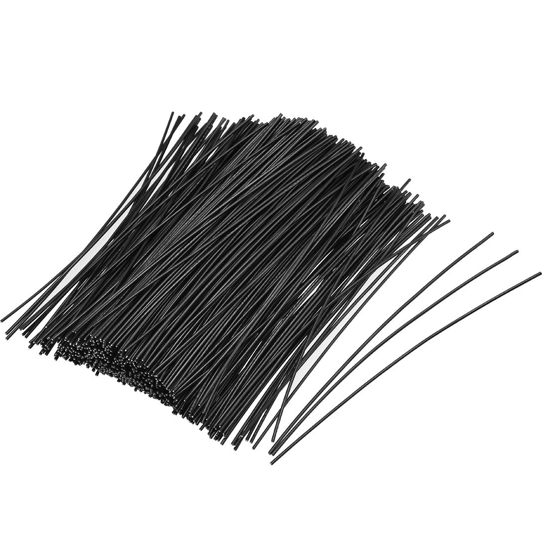 sourcing map Metallic Twist Ties 100mmx1mm Plastic Black Cable Cord Ties 500pcs