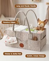 Maliton Nappy Caddy Newborn Essentials Diaper Organizer Khaki 15.3x9.3x7 in view 2