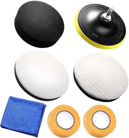 Amazon Shizak ポリッシャー バフ ポリッシャースポンジ 電動ドリル用 研磨バフ スポンジバフ 研磨パッド インパクト用 洗車用 精密 金属 車輪 金属 ジュエリー セラミックス 鏡面 垢取り 研磨艶出 ネジ付き 8点セット 125mm ポリッシャー