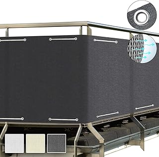 Sol Royal SolVision Balkon Sichtschutz HB2 HDPE blickdichte Balkonumspannung 90x300 cm – Geländer Sichtschutz Anthrazit - mit Ösen und Kordel - in div. Größen & Farben