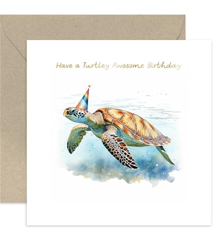 Kawaii Turtle Birthday Card, Boyfriend Brother Dad Sister Punny Birthday Card, Cute Turtle Gifts Funny Greeting Cards - Printable 5x7 PDF