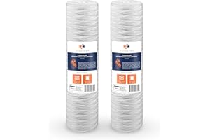 Aquaboon 1 Micron 20" Big Blue String Wound Sediment Water Filter Cartridge | Whole House Sediment Filtration | Compatible wi