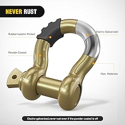 Nilight 2 Pack 3/4" D-Ring Shackle with 7/8" Screw