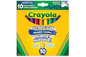 Crayola Ultra-Clean Washable Markers Broad Line 10 Count Arts & Crafts (56-7910)