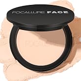 FOCALLURE Flawless Pressed Powder - Shine Control &amp; Pore Blurring, Ivory | Pressed Setting Powder Foundation Makeup, Lightweight, Buildable, Long-Lasting Matte Finish, Portable Face Powder Compact