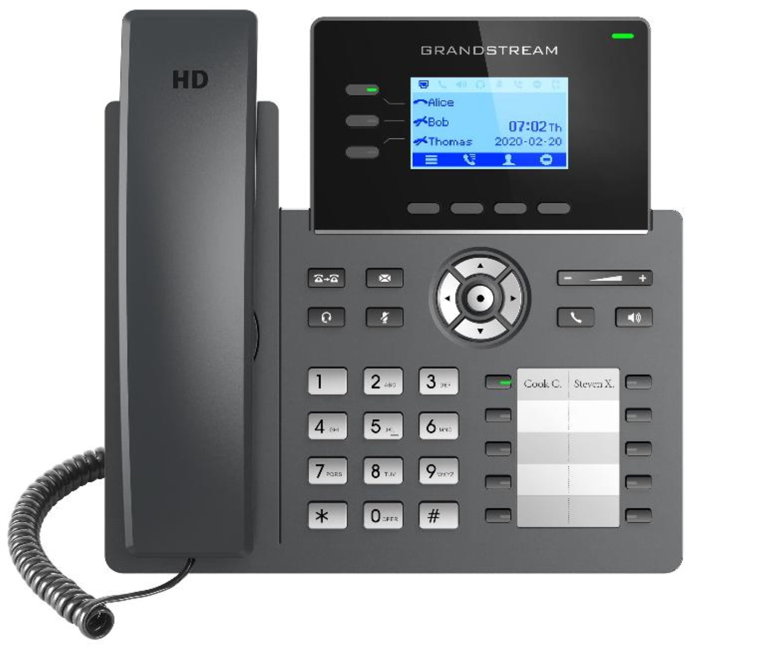 Teléfono IP Grandstream GRP2604P | 3 líneas, 6 cuentas SIP | Pantalla LCD de 2,7 pulgadas | Gigabit Ethernet de doble puerto con PoE integrado | Adaptador de corriente no incluido
