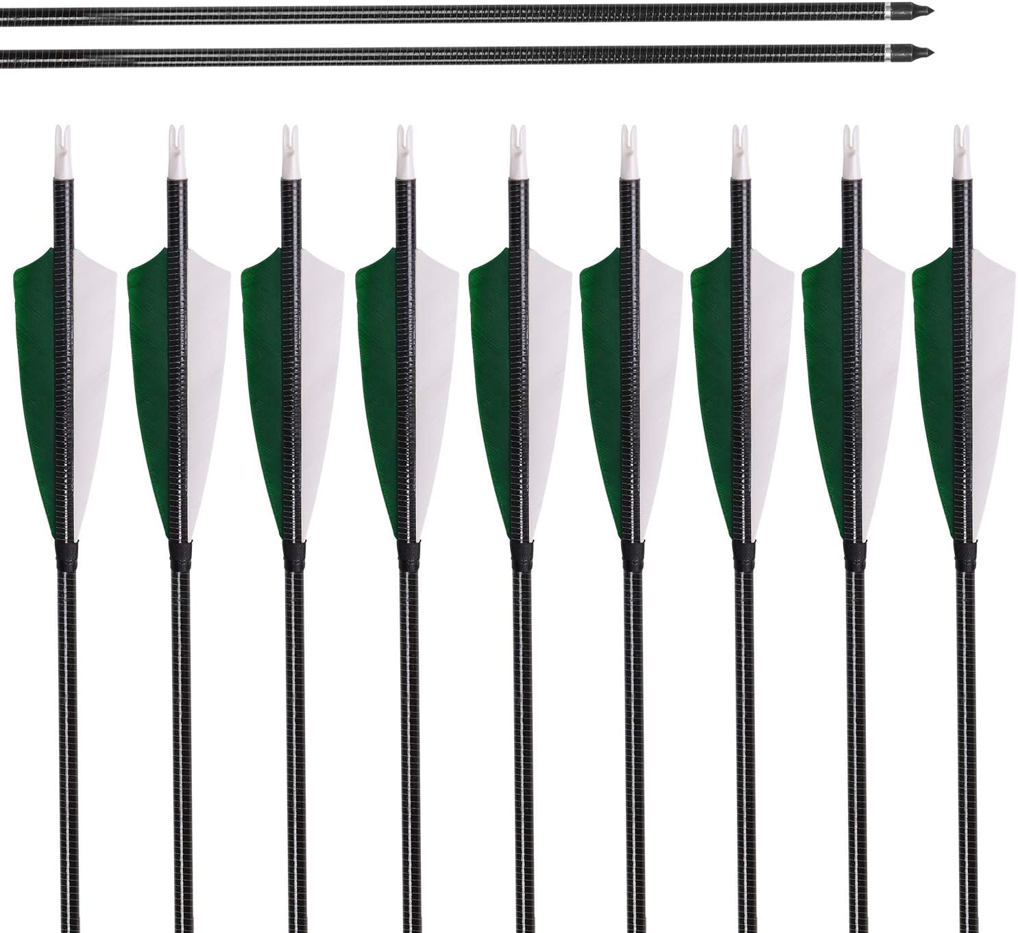 ALBERTU 31 inch Archery Hunting Arrows Feather Target Carbon Arrows for Traditional Recurve or Long Bows Arrows Practice