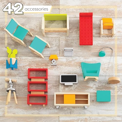 KidKraft So Stylish Mansion Wooden Mid-Century 360-Play Dollhouse