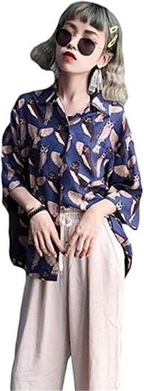 Amazon トーダー ハワイアンシャツ アロハシャツ ビーチシャツ レディース 半袖 プリント ゆったり ビーチ 夏 ブルーf Tシャツ カットソー 通販