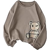 SweatyRocks Women's Crewneck Graphic Sweatshirt Long Sleeve Pullover Oversize Sweatshirts Fall Winter Trendy