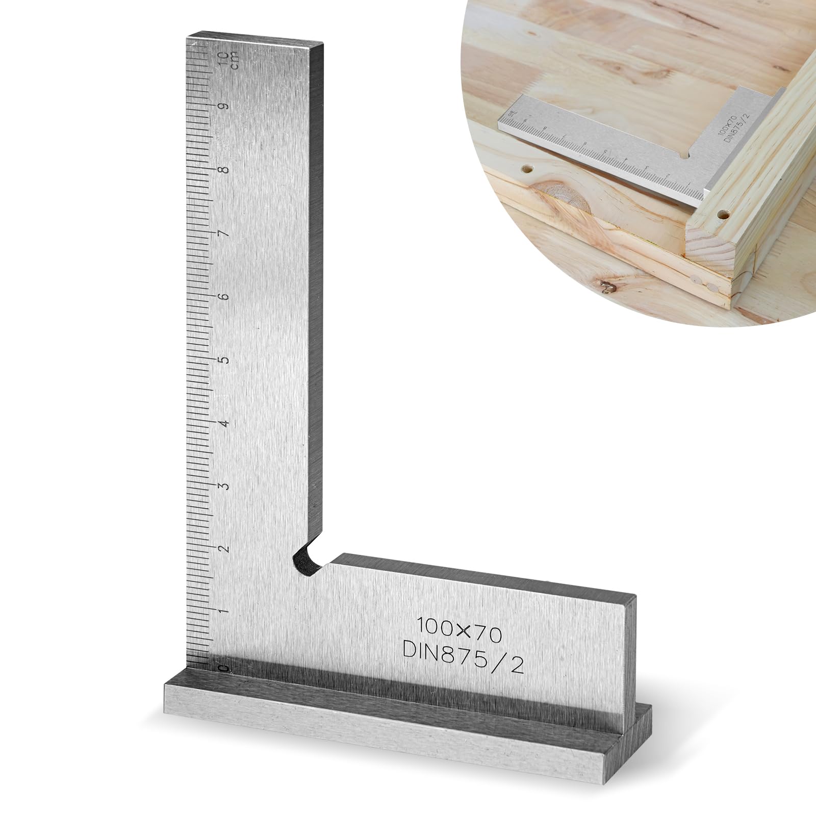 Square Right Angle Blocks, 90 Degree Precision Right Angle Ruler, 100x70mm L Shape Square Ruler with Scale for Engineer, Carpenter, Craftsmen, Roofer, Machine Set-Up, Laboratory Use