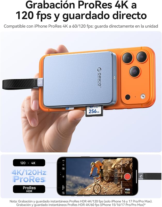 Caixa magnética SSD M.2 NVMe de 10Gbps com base USB-C Compatível com gravação ProRes para iPhone 17/16/15 Pro/MAX/Plus TF/SD PD 100W para SSD 2230/2242/2260/2280 AP80F Preto sem disco