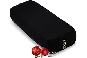 AJNA Yoga Bolster Pillow - Luxurious 100% Organic Vegan Suede - Yoga Bolster for Restorative Yoga - Rectangular Yoga Pillow with Carry Handle - Machine Washable Cover