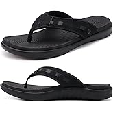 KuaiLu Mens Sport Flip Flops Comfort Orthotic Thong Sandals with Plantar Fasciitis Arch Support Outdoor Summer Beach Size 7~15