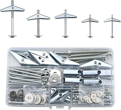 Lemiyoo Plasterboard Fixings 40 Sets 120pcs Drywall Screws and Wing Toggle