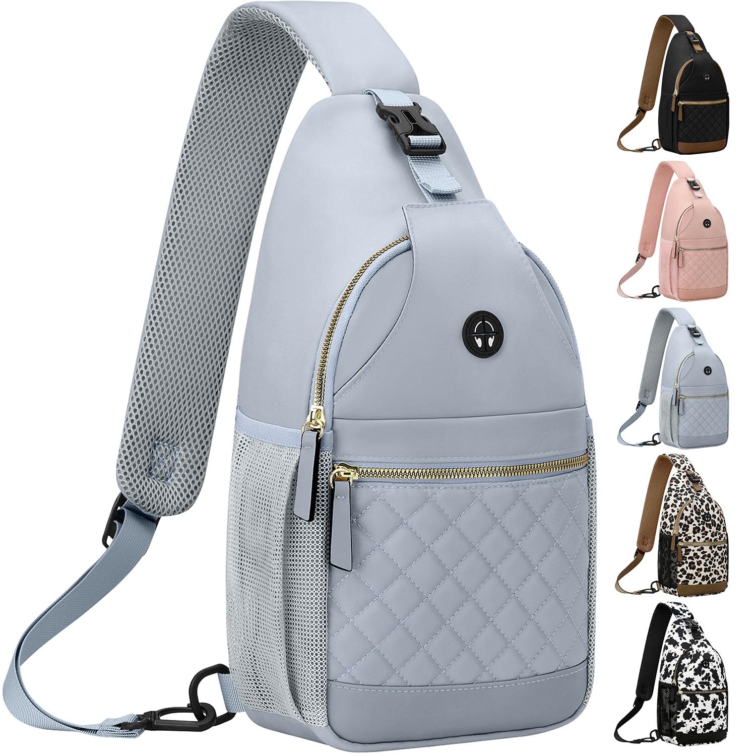 Photo 1 of Large Crossbody Purses Bags for Women Men Travel, Chest Sling Bag Women Casual Cross Body Bag for Woman Sling Backpack Blue