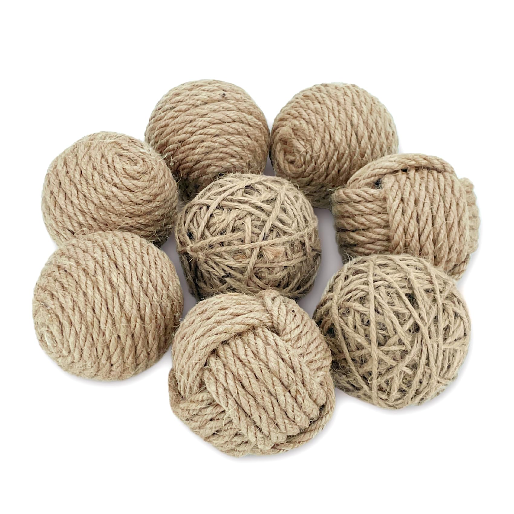 Tenorbass Decorative Balls Set of 8, Sisal Rope Ball Orbs Vase Filler Decorative Balls for Centerpiece Bowls, Home Tabletop Décor, Housewarming Gift, Pet toys