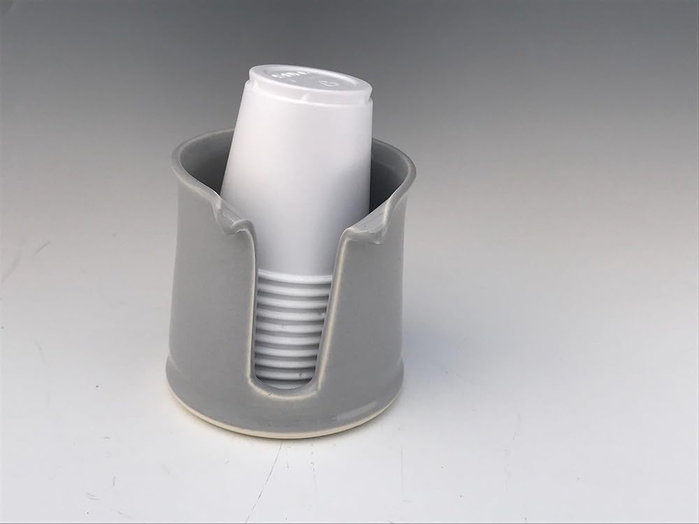 3 Ounce Handmade Stoneware Bathroom Cup Holder (3 oz) In