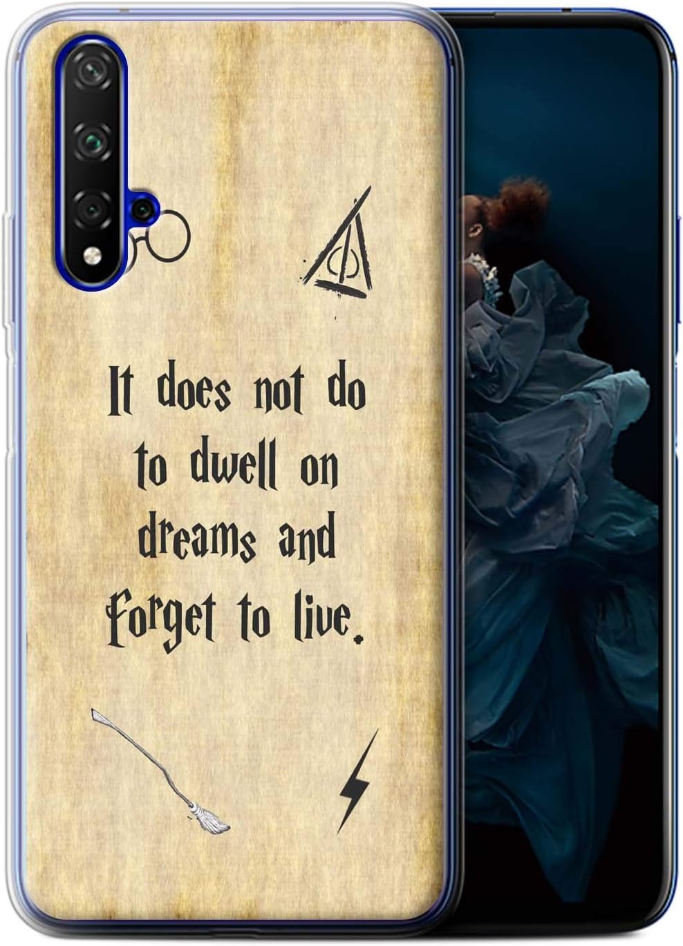 eSwish Gel TPU Phone Case/Cover for Huawei Honor 20 / Dwell On Dreams Design/School of Magic Film Quotes Collection