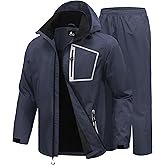 SWISSWELL Men's Rain Suits High Visibility Reflective Motorcycle Rain Gear Waterproof Breathable Jacket and Pants