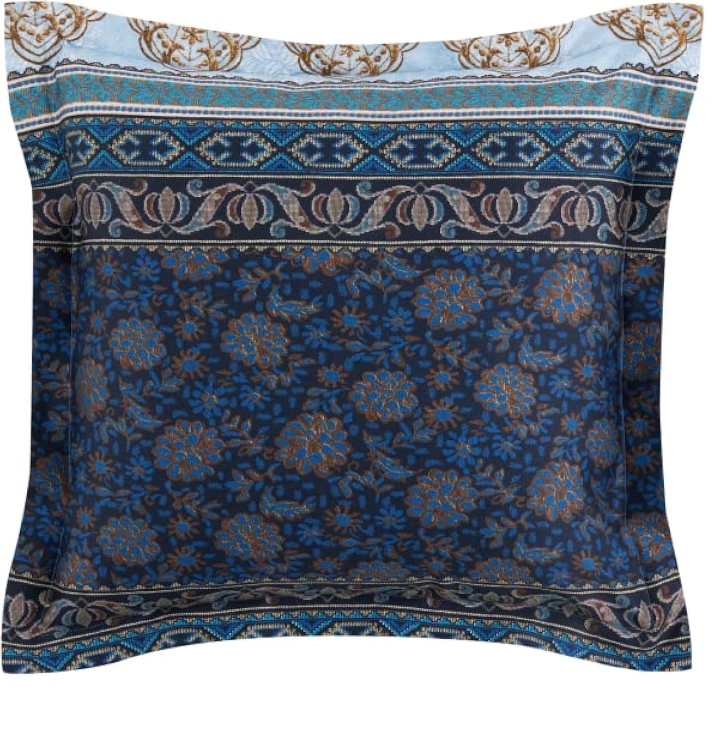 Bassetti Oristano B1 9324321 Cushion Cover 100% Mako Satin 65 cm x 65 cm Blue