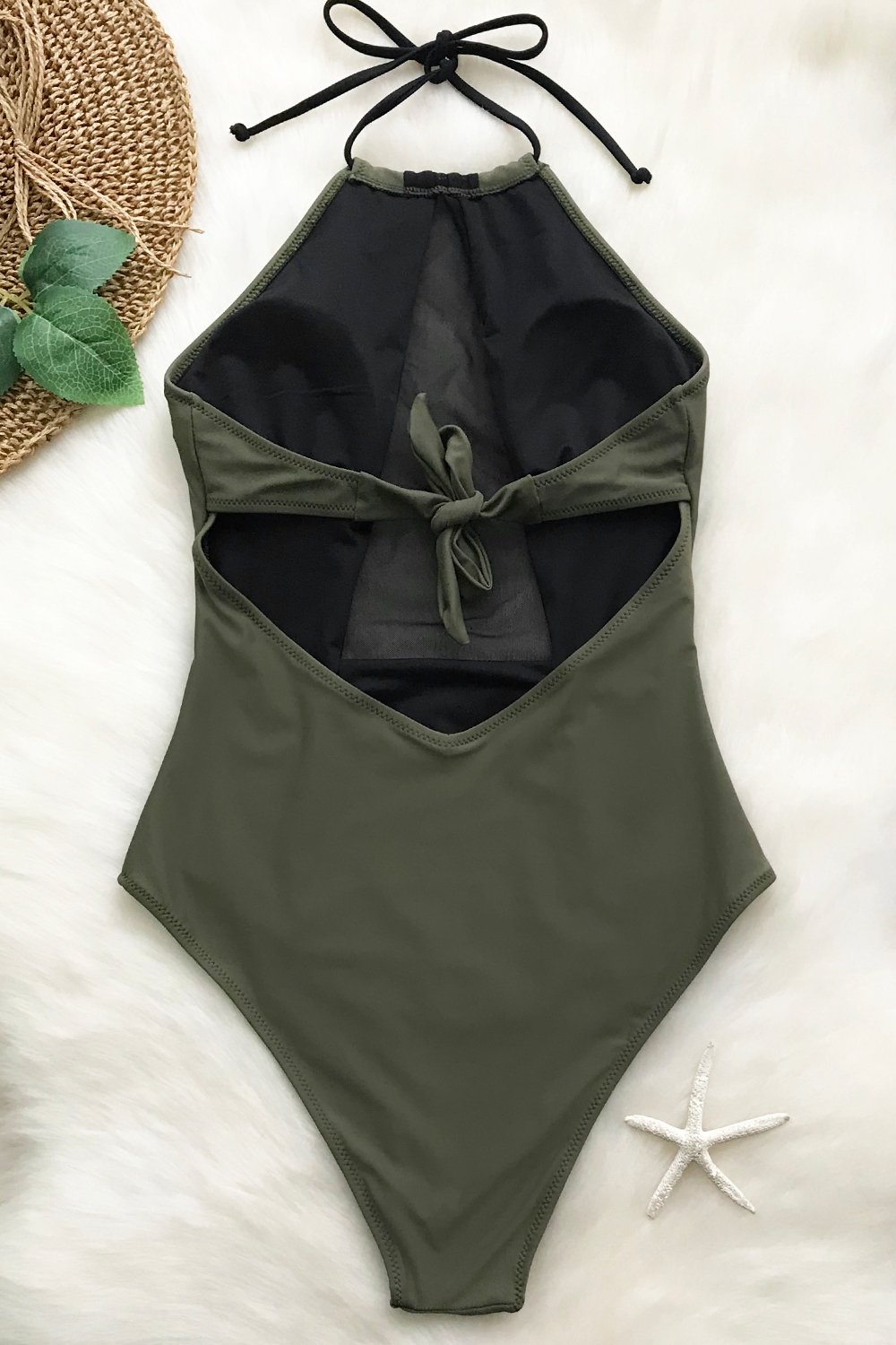 CUPSHE Women's Take My Heart Mesh OnePiece Swimsuit Beach Swimwear