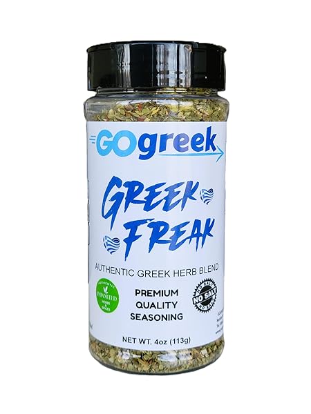 GOGREEK – GREEK FREAK HERB BLEND – PREMIUM QUALITY SEASONING – USE ON: PORK, CHICKEN, BEEF, VEGETABLES, FISH, LAMB, SALADS, PIZZA – NO SALT – 4OZ
