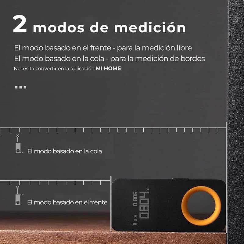 Medida a laser hoto bluetooth, telêmetro de 30 m, precisão de ± 2 mm, 2 modos de medição, unidades intercambiáveis ​​m/ft+in, carregamento tipo c