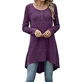 Naggoo Long Tunic Tops for Women for Leggings Long Sleeve Henley Shirts High Low Fall Sweaters M-3XL