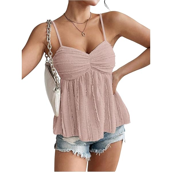 SOLY HUX Babydoll Top for Women Y2k Peplum Cami Cute Going Out