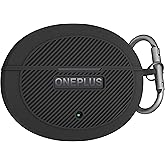Geiomoo Silicone Case for OnePlus Buds 4, Soft Flexible Scratch Resistant Protective Cover with Carabiner (Black)