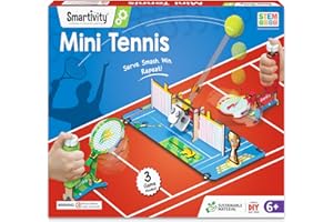 Smartivity DIY Tabletop Tennis - Pickleball Game for Kids 6 to 12, 2 Player STEM Toy with Mechanical Rackets & Scoreboard, Christmas, Birthday Gift for Boys & Girls Age 6, 7, 8, 9, 10, 11, 12 Years