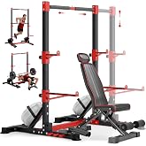 YOLEO Smith Machine &amp; Squat Rack Combo, Multi-Function Power Cage | Heavy-Duty Steel with J-Hooks &amp; Safety Arms, Multiple Attachments &amp;Customizable Hole Positions Home Gym for Full-Body Workout