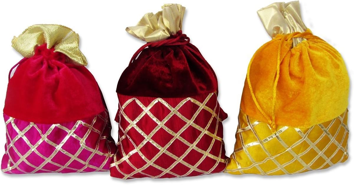 red velvet potli bags