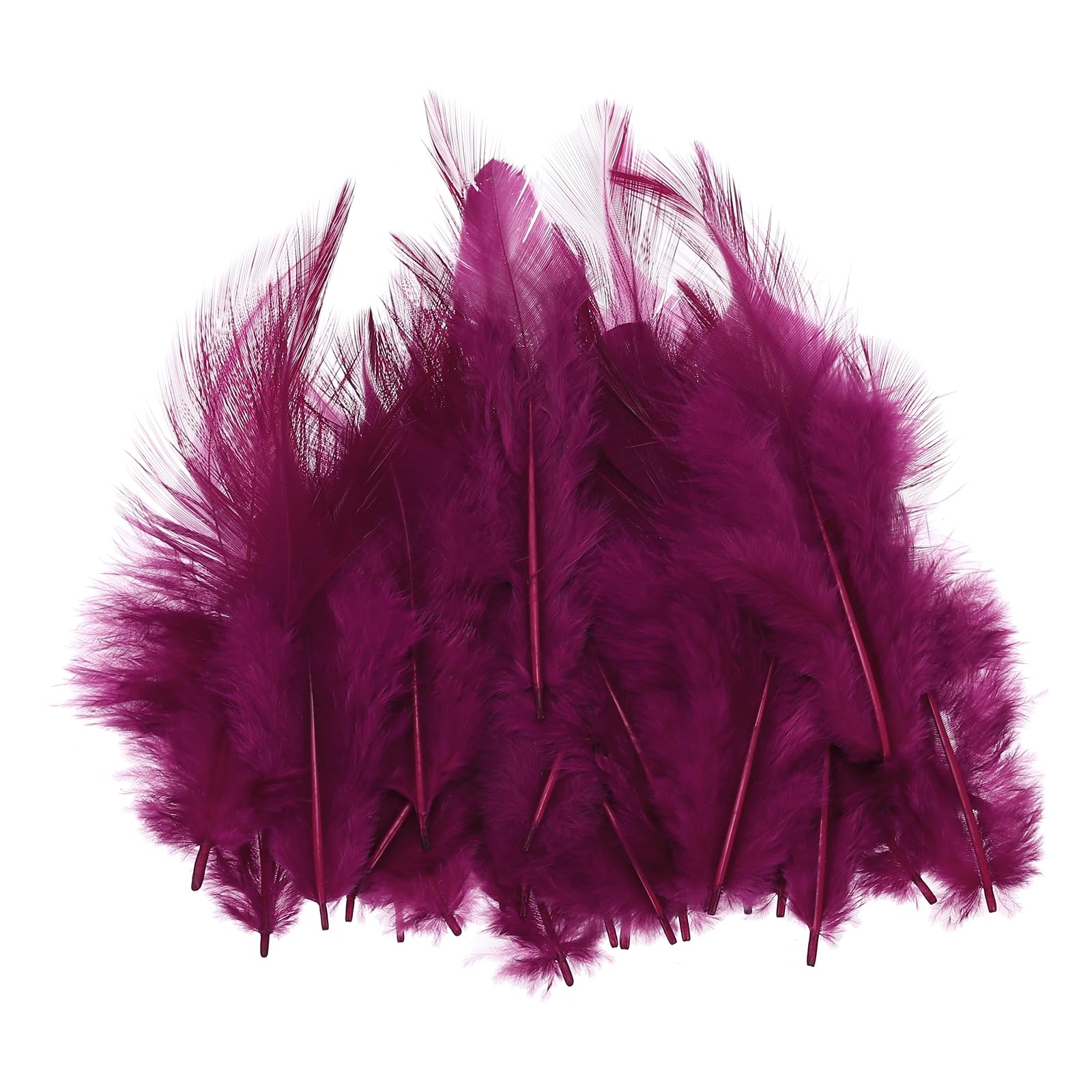 PATIKIL 100 Pcs 3-5" Rooster Feathers Bulk Natural Feather for Crafts Burgundy