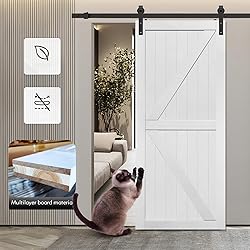 S&Z TOPHAND® 36in x 84in MDF Barn Door with 6.6FT