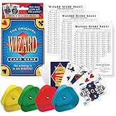 The Original Wizard Cards Game and Card Holder for Playing Cards (4-Pack) - Classic Card Game for Vacations and Game Nights with Hands-Free Cards Holder for Seniors - Wizard Scoring Sheets