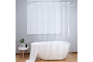AooHome Clear Shower Curtain Liner -8G EVA Heavy Duty Water Repellent Shower Liner for Bathroom, Long Shower Curtain 72" W x 75" L, 12 Rust Proof Grommets Holes, 5 Bottom Magnets