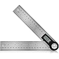 Digital Angle Finder Protractor, Preciva 400mm Stainless Steel Digital Angle Ruler with Large LCD Display for Woodworking, Co