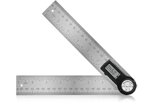 Digital Angle Finder Protractor, Preciva 400mm Stainless Steel Digital Angle Ruler with Large LCD Display for Woodworking, Co