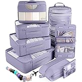 Veken 8 Set Packing Cubes for Travel Essentials, Suitcase Organizer Bags in 4 Sizes, Carry-On Luggage Accessories with Large Laundry & Hanging Toiletry Bag, Must-Have for Airplane, Road Trip & Camping