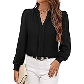Avanova Women Long Sleeve Blouse V Neck Tops Work Business Casual Shirts