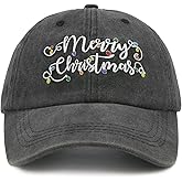 HAFOUXIGM Christmas Baseball Cap for Men Women, Adjustable Embroidered Merry Christmas Hat for Holiday New Year Party